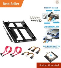 Metal 2.5" to 3.5" SSD/HDD Bracket Kit with Fast 6 Gbps Data Transfer