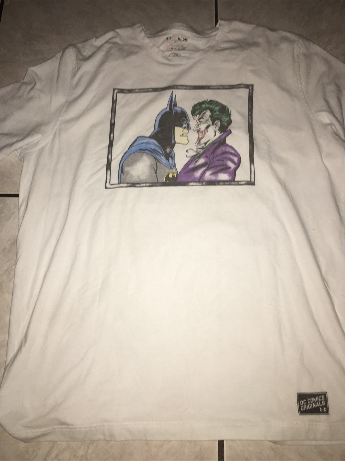 Under Armour X DC Comics Batman Vs The Joker White Used thumbnail 2