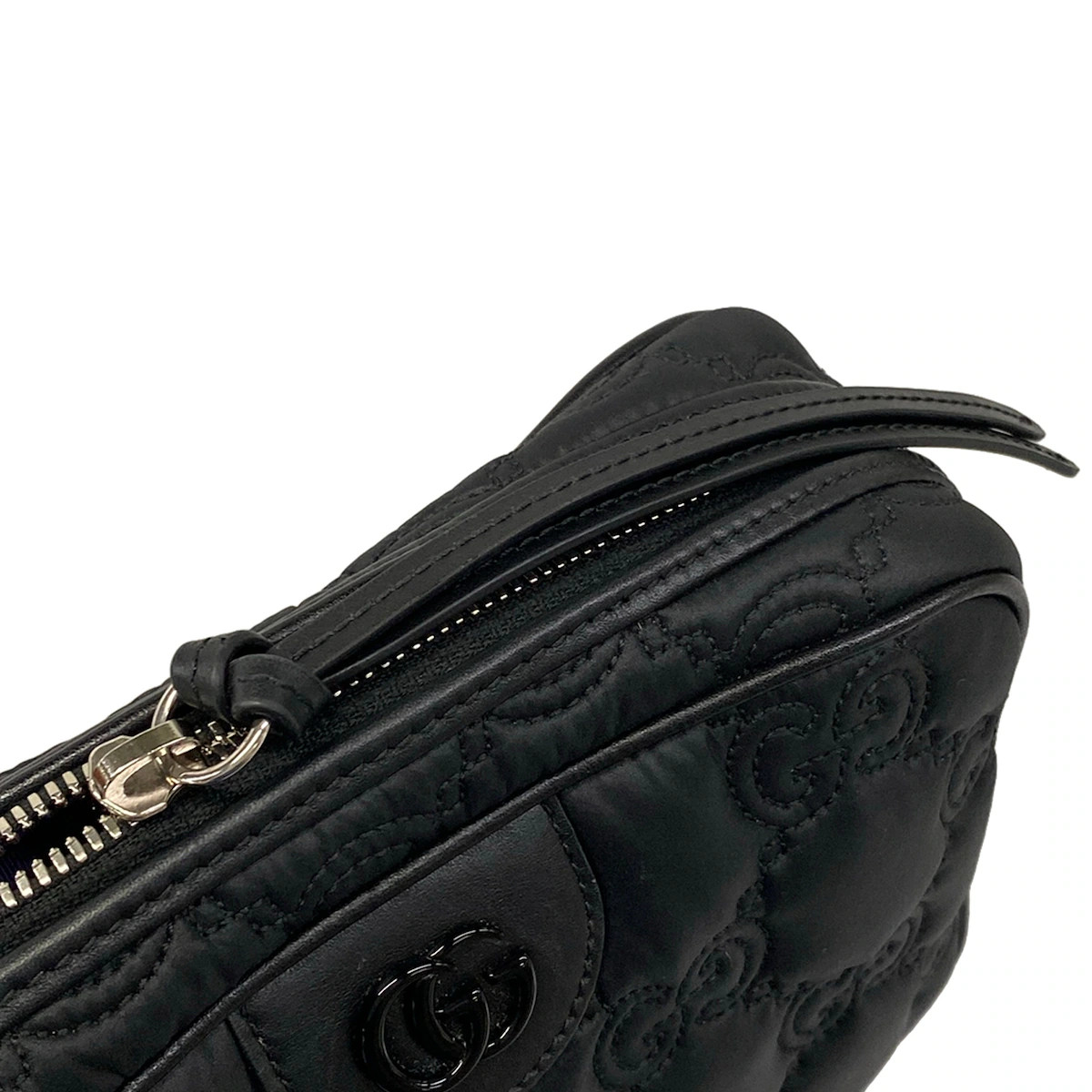 GUCCI GG Matelasse 702234 Black Nylon Leather Shoulder Bag — image 10