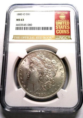 1883 0 Morgan Silver Dollar NGC MS63 RED BOOK LABEL RARE