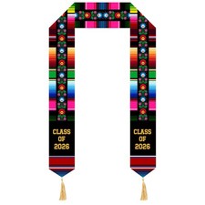 Mexican Serape Graduation Stole Sash Class of 2025 Estolas Para Graduacin