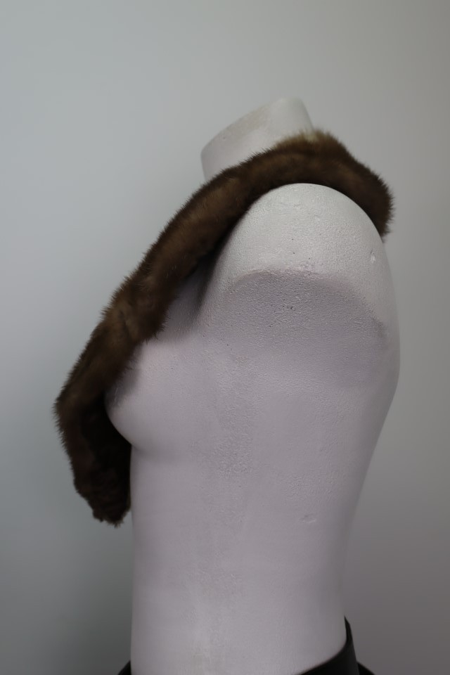Women's Mink Fur Collar Coat Raincoat Detachable MINT+ image 2