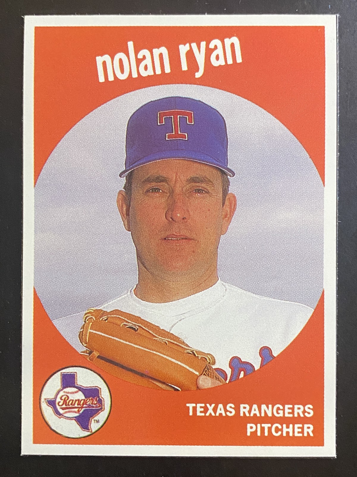 Nolan Ryan 1989 Baseball Cards Magazine '59 Topps Replicas Rangers #45 HAND CUT