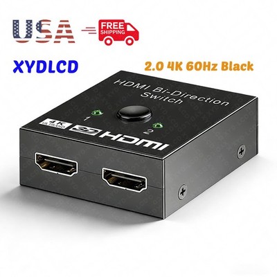 Bi-Direction HDMI Switch Switcher Splitter Cable 4K 2.0 HUB HDCP 2x1 1x2 In Out