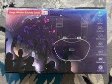 K03 Karaoke Machine: Two Wireless Microphones, Stage Lighting, Bluetooth - Black