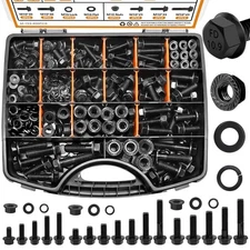 400PCS Metric Grade 10.9 Flange Bolts and Nuts Assortment Kit M6x1.0, M8x1.25...