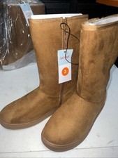 Cat Jack Kids' Cognac Brown Natalia Tall Shearling Style Boots, Size 3