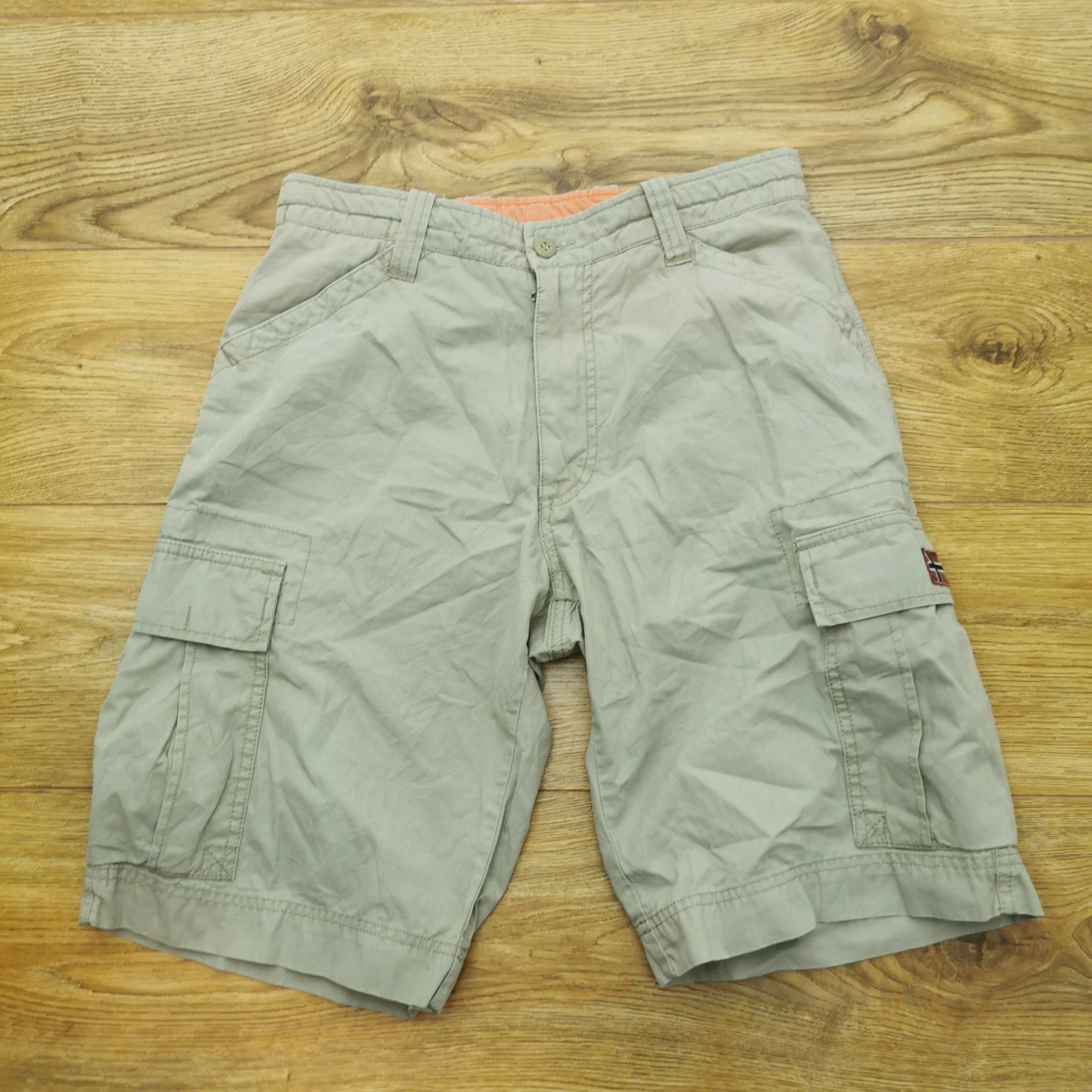 Napapijri Cargo Shorts Mens W30 Beige Combat Army Outdoor Hiking Walking