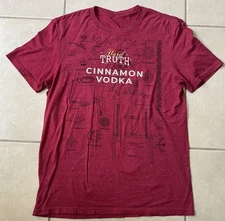 Hard Truth Distilling Co Cinnamon Vodka Small Red T Shirt Short Sleeves