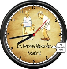 Personalized Name Foot Doctor Physician Office Feet Podiatrist Wall Sign Clock