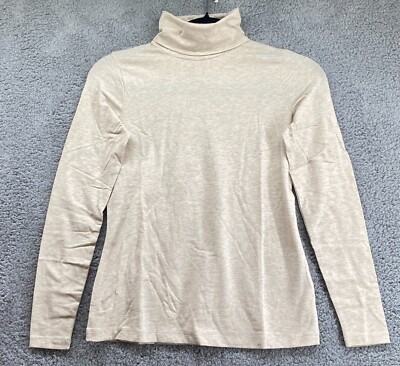 New Lands' End Women's Petite Shaped Fitted LS mock Turtleneck