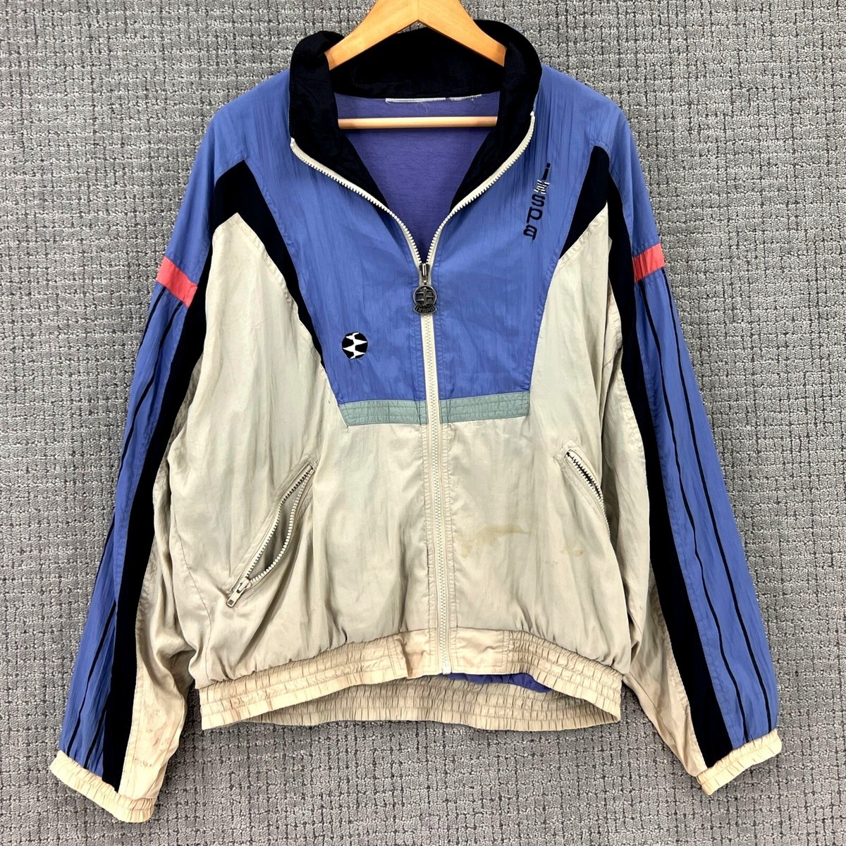 Vintage IXSPA Windbreaker Jacket Womens XL Multicolor Full Vintage IXSPA Windbreaker Jacket Womens XL Multicolor Full