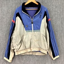 Vintage Ixspa Windbreaker Jacket Womens Xl Multicolor Full Zip Retro 80s