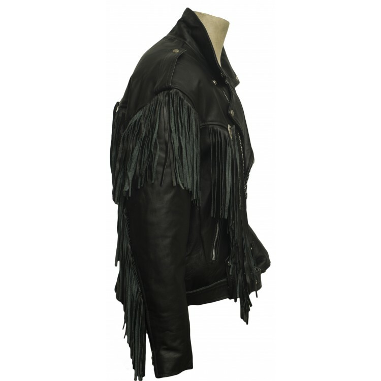 Gallanto Vintage Biker Fransen Lederjacke - Quaste Concho Premium Motorrad