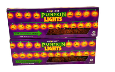 Mr. Light Pumpkin Lights 21 Ft String 60 LED Lights Halloween 1'' x 1''-  2 AVAIL