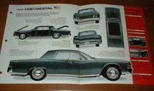 1961 Lincoln Continental Original Imp Brochure Specs Info Poster 61 62 63