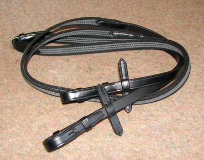 FRANK BAINES englische Leder Gummi Webber Web FLEXIBEL super sichere griffige Zügel