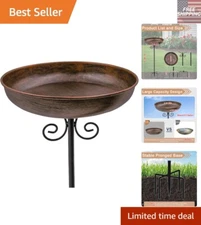 Durable Rust-Resistant Metal Bird Bath - Multi-Functional Outdoor Decor