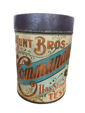 scarce 1900 graphic HUNT BROS COMMAND CIGAR TIN FERGUS FALLS MINNESOTA FACT #662