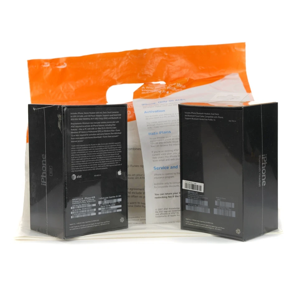 Apple iPhone 2G 4GB - w/ Headset & AT&T Retail Bag New Sealed in Box 2007 - Image 3 of 4