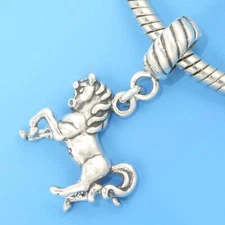 Pony Horse 925 Solid Sterling Silver European Dangle Bead Charm Euro