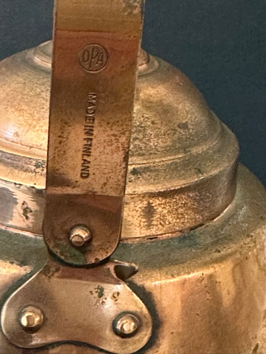 Copper Tea Kettle Vintage OPA Made in Finland Small 7.5 Copper Tea Kettle Vintage OPA Made in Finland Small 7.5