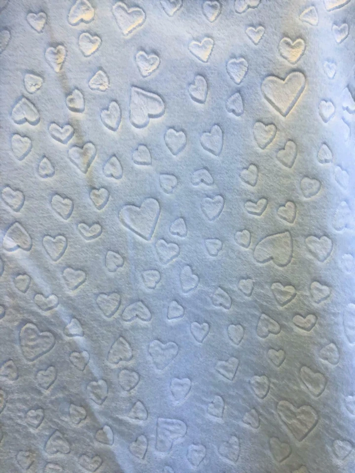 Tela De Forro Suave De Dos Caras Con Relieve - CORAZONES AZULES - Imagen 1 de 1