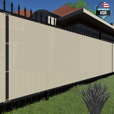 1ft Privacy Screen Fence Heavy Duty Beige Mesh Shade Net Cover Wall Garden Yard