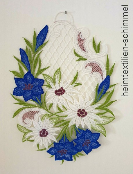 Plauener Spitze ® Fensterbild Alpenblumen FrüHling Blumen Fensterdeko Edelweiss-image