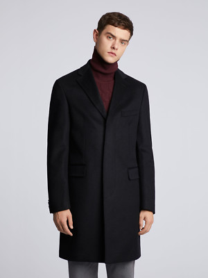 MANTEL KASCHMIR WOLLE MANTEL BESTATTER WINTER WARM SCHWARZ ANZUG TOPCOAT 38