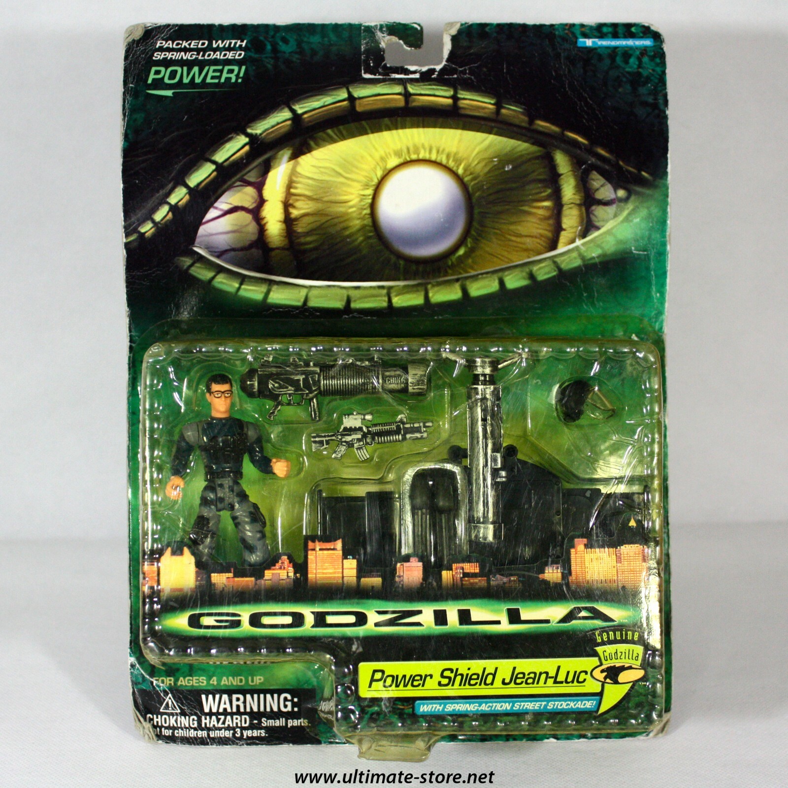 Figurine Godzilla 1998 vintage Trendmasters Power Shield Jean-Luc