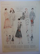 1927 Fashion FORMAL STYLES vintage art print ad