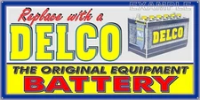 DELCO BATTERY REPAIR SERVICE GAS STATION OLD SIGN REMAKE ALUMINUM SIZE OPTIONS