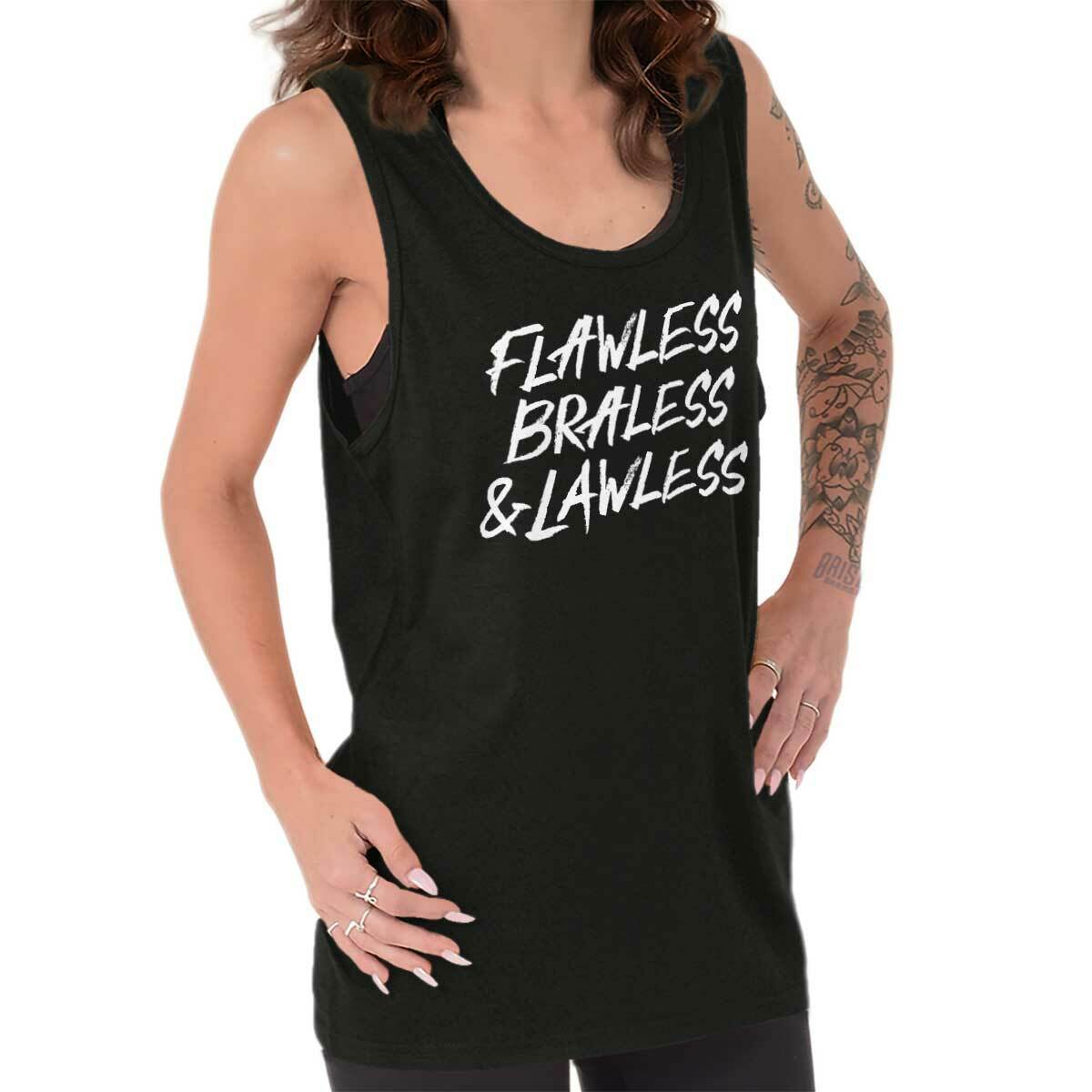 Flawless Braless Girl Power Feminist Rally Womens Tank Top Sleeveless Shirts