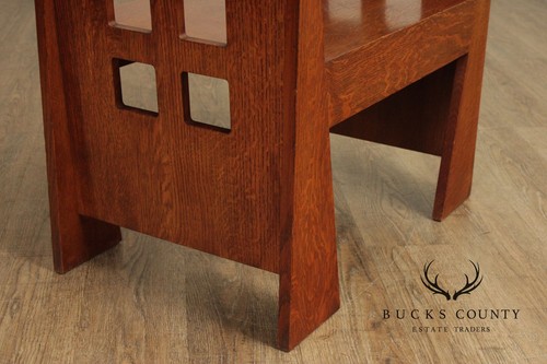 Stickley Mission Collection Oak Limbert Cafe Bench - Picture 9 of 14