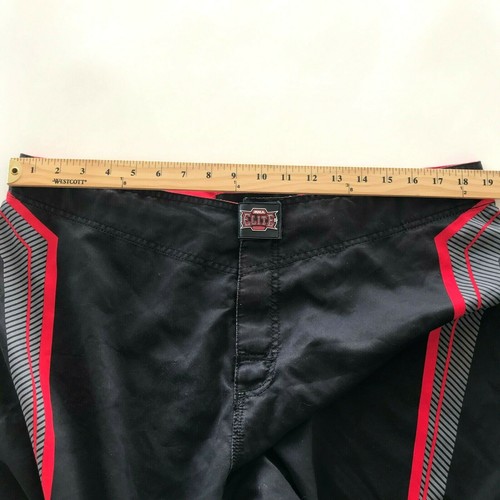 MMA Elite Swim Trunks Mens Size Large Black Red Bathing Suit Board Fight Shorts - Picture 9 of 12