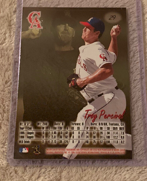 Troy Percival メジャー盾　エンジェルス 1997 Ultra Anaheim Angels Baseball Card #29 Troy Percival | eBay