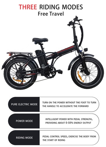 BAOLUJIE DZ-2031 Bicicletta Elettrica Pieghevole Mountain Bike 500W 13AH 20 Pollici Bici Elettrica - Foto 5 di 17