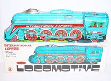 China MF-804 STREAMLINED STEAM LOCOMOTIVE Friction Tin Toy Train MIB 78 TOP RARE