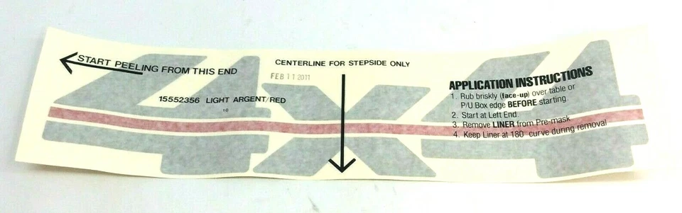 Chevrolet GMC serie K 88-00 carrocería luz plata rojo apariencia calcomanía transferencia Foto 2 de 3