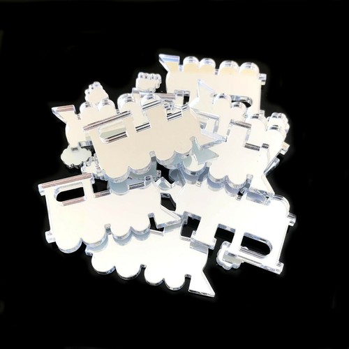 Super Cool Creations Heptagon Shaped Crafting Mirrors, Set Of 10, Many Colours, Shatterproof Acrylic, White, Pack Of 10 X 8cm