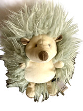FAO Schwarz plush Gray Hedgehog 10 in Stuffed Animal Porcupine Doll Furry Cute