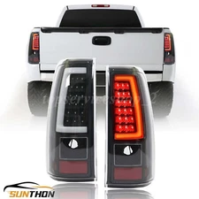 Black LED Tail Lights Brake Lamps For 2003-2006 GMC Sierra Chevy Silverado 1500