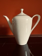 Vintage Kaffeekanne Porzellan Oscar Schaller Bavaria Elfenbein 50er Jahre 23 cm