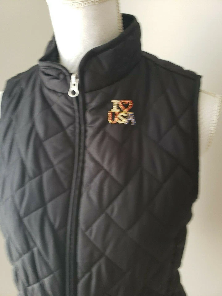 Croft and Barrow Womens Black Full Zip Quilted Vest With Bonus Pin Small S - Image 3 of 4