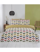 Jules Leaf Print So Soft Duvet Quilt Cover Bedding Set Reversible 3 Sizes