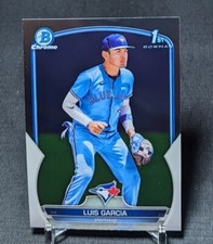 Luis Garcia 1st Chrome Prospects Rookie Card RC 2023 Bowman #BCP-94 Blue Jays. rookie card picture