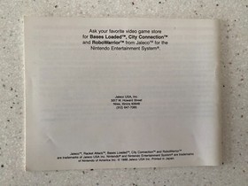 Jalesco&rsquo;s  Racket Attack for the Nintendo NES Manual ONLY - Excellent Condition