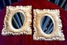 Vintage Gold Ornate Framed Mirror Set Of 2 Wall Mcm Hollywood Regency Decor