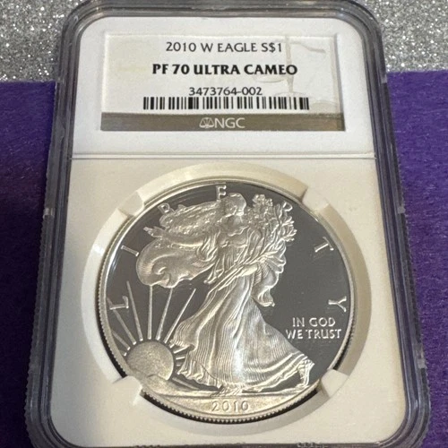 2010 W American Eagle .999 Silver 1oz. Proof Dollar Coin NGC PF 70 Ultra Cameo